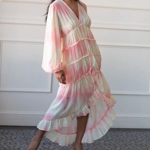 Free The Roses Tie Dye Sunset Dress